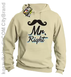 Mr Right example - Bluza z kapturem - Beżowy