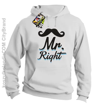 Mr Right example - Bluza z kapturem - Biały