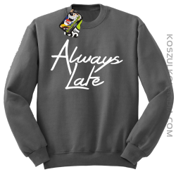 Always Late-Bluza bez kaptura szara