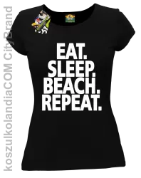 Eat Sleep Beach Repeat - Koszulka damska czarna 