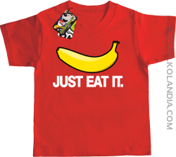 JUST EAT IT Banana - koszulka dziecięca  czerwona 