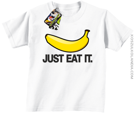 JUST EAT IT Banana - koszulka dziecięca biała 