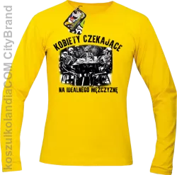 Szkieletors Kobiety czekające na idealnego mężczyznę - Longsleeve męski żółty 