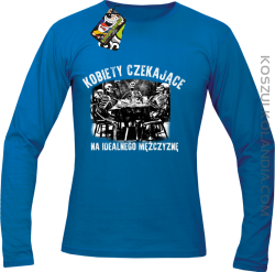 Szkieletors Kobiety czekające na idealnego mężczyznę - Longsleeve męski niebieski 