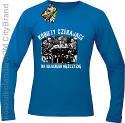 Szkieletors Kobiety czekające na idealnego mężczyznę - Longsleeve męski niebieski 