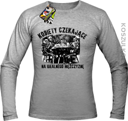 Szkieletors Kobiety czekające na idealnego mężczyznę - Longsleeve męski melanż 