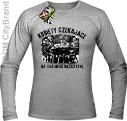 Szkieletors Kobiety czekające na idealnego mężczyznę - Longsleeve męski melanż 