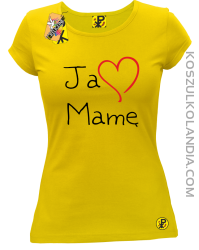 Ja kocham Mamę - koszulka damska żółta 