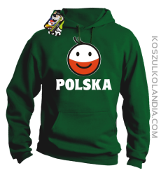 POLSKA Emotik dwukolorowy -bluza męska z kapturem zielona