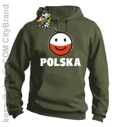 POLSKA Emotik dwukolorowy -bluza męska z kapturem khaki