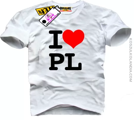 I Love PL - koszulka męska z nadrukiem