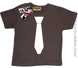Krawat - koszulka dziecięca - brązowy