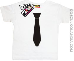 Krawat - koszulka dziecięca - biały