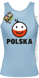 POLSKA Emotik dwukolorowy - Top damski błękitny