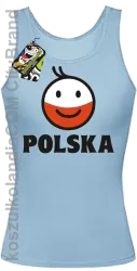 POLSKA Emotik dwukolorowy - Top damski błękitny