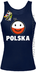 POLSKA Emotik dwukolorowy - Top damski granatowy