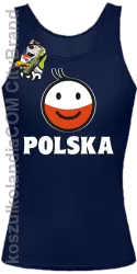 POLSKA Emotik dwukolorowy - Top damski granatowy