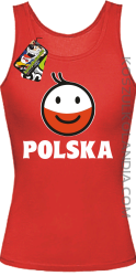 POLSKA Emotik dwukolorowy - Top damski czerwony