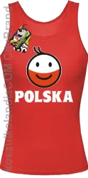 POLSKA Emotik dwukolorowy - Top damski czerwony