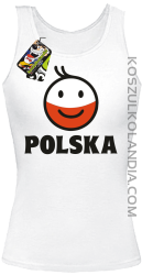 POLSKA Emotik dwukolorowy - Top damski biały