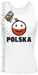 POLSKA Emotik dwukolorowy - Top damski biały