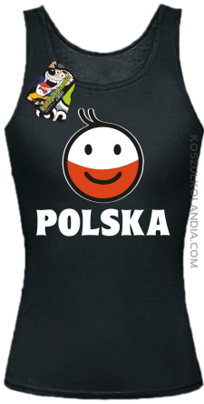 POLSKA Emotik dwukolorowy - Top damski czarny