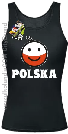 POLSKA Emotik dwukolorowy - Top damski czarny