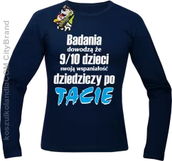 Badania dowodzą, że 9/10 dzieci swoją wspaniałość dziedziczy po tacie-Longsleeve męski granatowy 