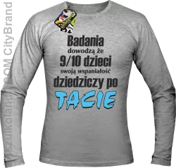 Badania dowodzą, że 9/10 dzieci swoją wspaniałość dziedziczy po tacie-Longsleeve męski melanż 