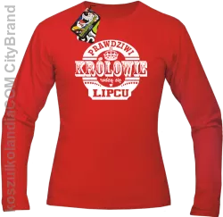 Prawdziwi Królowie rodzą się w Lipcu - Longsleeve męski czerwony 