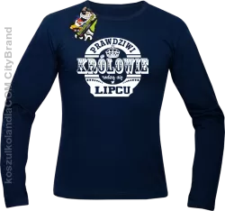 Prawdziwi Królowie rodzą się w Lipcu - Longsleeve męski granat