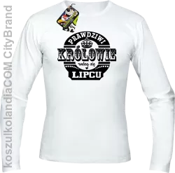 Prawdziwi Królowie rodzą się w Lipcu - Longsleeve męski biały 