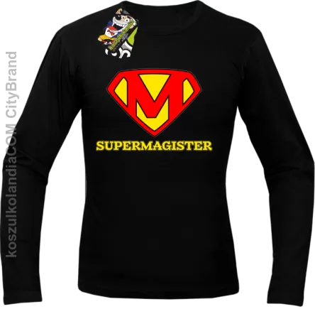 Zajefajny magister ala superman - Longsleeve męski czarny