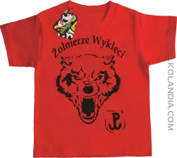 ŻOŁNIERZE WYKLĘCI WOLF-koszulka dziecięca czerwona