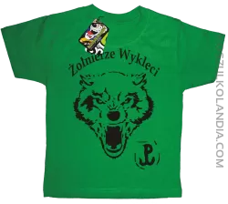 ŻOŁNIERZE WYKLĘCI WOLF-koszulka dziecięca zielona