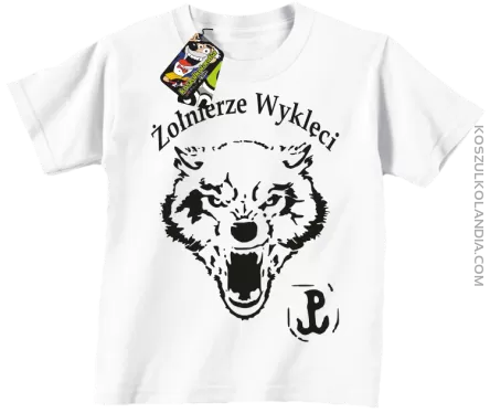 ŻOŁNIERZE WYKLĘCI WOLF-koszulka dziecięca biała