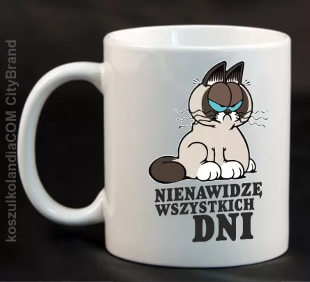 Nienawidzę wszystkich dni - Kubek ceramiczny biały 