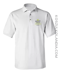 Keep Calm and TRAINING HARD - Koszulka Polo męska biała 
