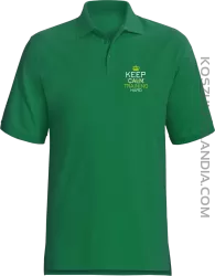Keep Calm and TRAINING HARD - Koszulka Polo męska zielona 