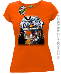 Trick or Treat Party October 31st - koszulka damska pomarańczowa