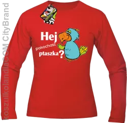 HEJ pokochasz ptaszka ? - Longsleeve Męski - Czerwony