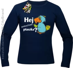 HEJ pokochasz ptaszka ? - Longsleeve Męski - Granatowy