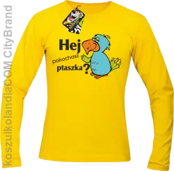 HEJ pokochasz ptaszka ? - Longsleeve Męski - Żółty