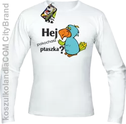 HEJ pokochasz ptaszka ? - Longsleeve Męski - Biały