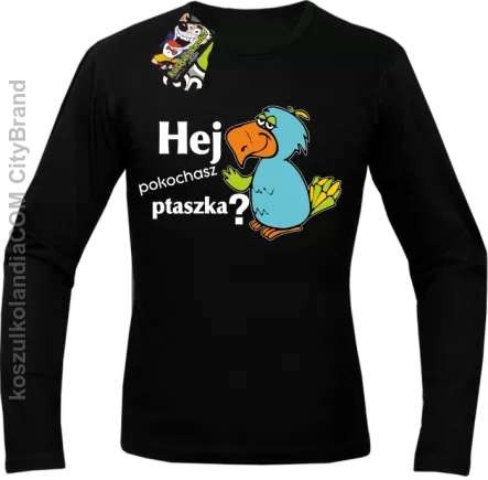 HEJ pokochasz ptaszka ? - Longsleeve Męski - Czarny