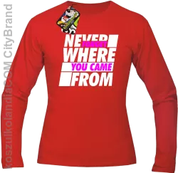 Never forget where you came from - Longsleeve męski czerwony 