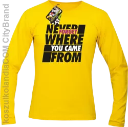 Never forget where you came from - Longsleeve męski żółty 