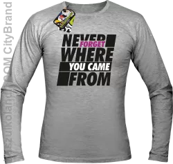 Never forget where you came from - Longsleeve męski melanż 