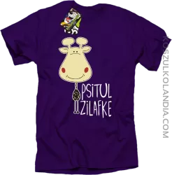 PSITUL ZILAFKE przytul żyrafkę - Koszulka Męska - Fioletowy