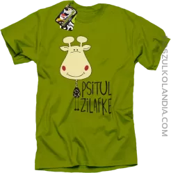 PSITUL ZILAFKE przytul żyrafkę - Koszulka Męska - Kiwi